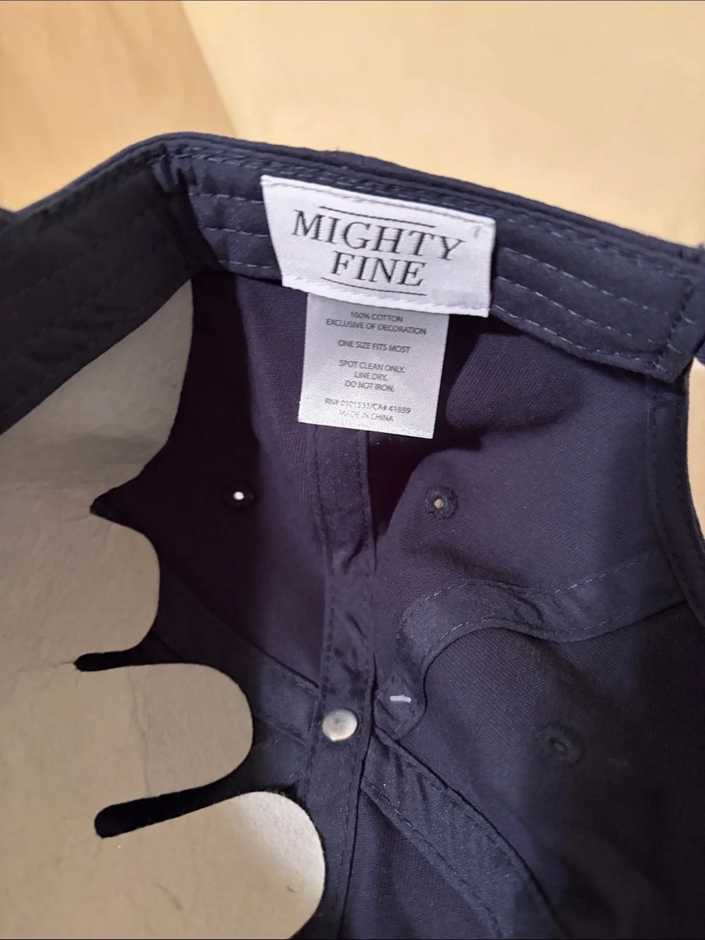 Mighty Fine Navy Baseball Cap with Embroidered Teddy